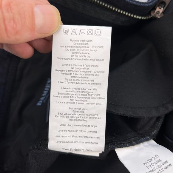 J. Lindeberg Jeans Mens 34x34 Damien Black Ink Mid-Rise Skinny Dark Wash Denim - Picture 11 of 15